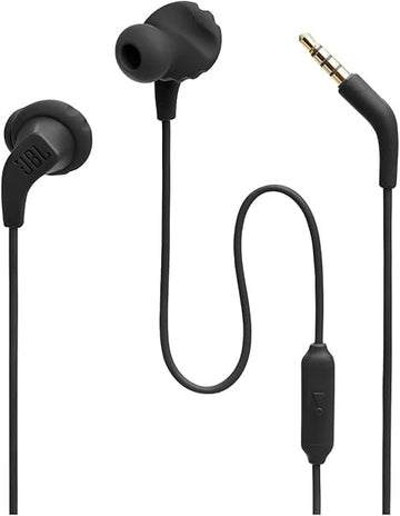 JBL Endurance Run 2 Wired - Waterproof Wired Sports in-Ear Headphones, JBL Pure Bass Sound, Hands-Free Calls, Never Hurt. Never Fall Out. (Black)