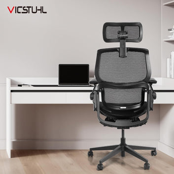M4-MT Ergonomic Office High Back Desk Chair with Integrated Ergonomic Backrest with 3D Headrest 6D Flip-up Armrest 135°Tilting Retractable Footrest Mesh Computer Chair BIFMA