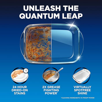 Finish Quantum Dishwasher Pods, No Pre-Rinse Dishwasher Detergent Soap Removes 24HR Dried-On Stain and Grease, Leaving a Virtually Spotless Shine, 84 Count